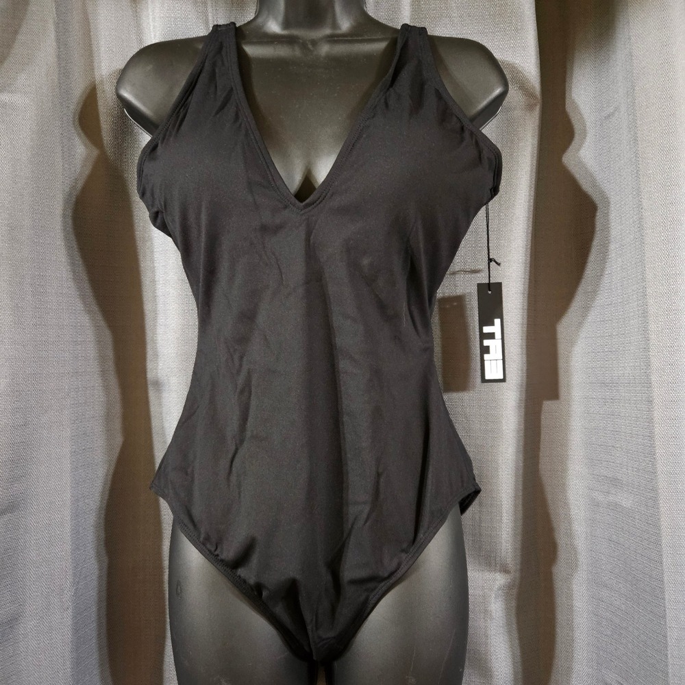 TA3‎ Swimwear Plungey Black One Piece Regular Long Size XS TA304RLXS01 New